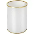 Ведро для мусора 3л открытое Geralis M-PWG-B цвет белый, кант золото