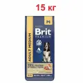 Brit Premium Dog Adult Medium 15 кг сухой корм с индейкой и телятиной для взрослых собак средних пород