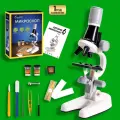 Микроскоп детский школьный с подсветкой Organic Brand с набором для исследования и опытов