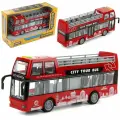 Двухэтажный автобус, фрикция, со св. и зв, красный
