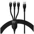 Кабель Baseus Flash Series II One-for-three Fast Charging Cable Type-C to M+L+C 100W 1.5m Black (CASS030201)