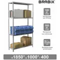 Стеллаж металлический Brabix MS KD-185, 40-4, 1850х1000х400 мм, 4 полки, сборная стойка