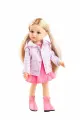 Розовое платье и жакет в клетку Paola Reina (Паола Рейна) для кукол, 32 см
