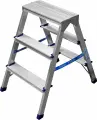 Двухсторонняя стремянка СИБИН алюминиевая 3 ступени 150 кг 71 см