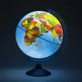Глобус физико-политический Глобен, интерактивный, диаметр 320 мм, с подсветкой от батареек, с очками