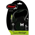 Поводок-рулетка Flexi Black Design cord M, 5 м, 20 кг, зеленый