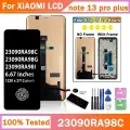 6,67 Новый для Xiaomi Redmi Note 13 Pro+ 23090RA98G ЖК-дисплей с 10 дигитайзером сенсорного экрана для Redmi Note 13 Pro Plus 5G 23090RA98C, Black With Frame