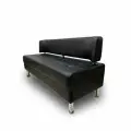 Диван прямой прага 130х67х77 см, нераскладной, черная экокожа