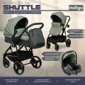 Коляска-трансформер 3-в-1 Indigo SHUTTLE оливково-серый