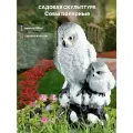 Садовая фигура Совы полярные, высота 38см. Полистоун.