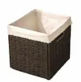 Стеллажная с кружевом / коробка для хранения вещей как икеа тьиллевипс TJILLEVIPS 32х32х32 см кофейного цвета, складная, ручная работа из плетеной бумажной веревки с защитной тканью