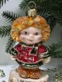 Стеклянная елочная игрушка Лохматый мальчик