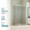 Душевой уголок GWMPKB018RB 100x80 см, цвет фурнитуры хром матовый, стекло матовое закаленное 6 мм