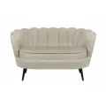 Прямой дизайнерский диван ракушка, Pearl double taupe, светло-коричневый с черными ножками