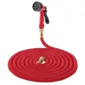 Шланг растягивающийся для полива с 10 до 50 метров с распылителем Красный