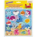 Наклейки обучающие тематические из EVA Юнландия Морские обитатели, 20x40см, многоразовые, 4 уп. (663771)