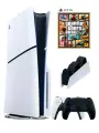 PS5 (ПС5) Игровая приставка Sony PlayStation 5 Slim + 2-й геймпад черный + зарядное+ игра GTA5