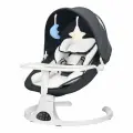 Детские электрокачели шезлонг Dearest Deluxe M8 White Black, электронная качель для новорожденных 3 в 1, черный 2025