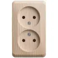 Розетка двойная Schneider Electric Этюд Дача Сосна без заземления без шторок PA16-005D, 3 шт.