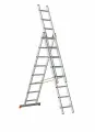 Лестница строительная алюминиевая трехсекционная легкая индустриального типа Sarayli. 5 метров 8 ступеней нагрузка 150кг