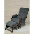 Кресло-маятник, с пуфом, с карманами, велюр, нагрузка до 120кг