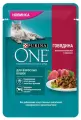 Purina One влажный корм для взрослых кошек с говядиной и морковью, 75 г, 12 шт