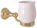 Стакан Rav Slezak MKA0201Z, фаянсовый с настенным держателем, цвет золото