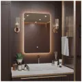 Зеркало в ванную с подсветкой настенное Alias Эос 120*80 для ванной с теплой LED-подсветкой, сенсорная кнопка