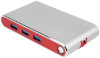 Разветвитель USB Rombica Type-C Hermes Red, USB 3.0 x 3, Type-C PD, HDMI, LAN, картридер, алюминий, красный