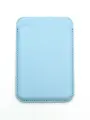 Картхолдер кожаный MagSafe на iPhone 12 Pro Max-Небесно-Голубой