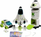 Детский игровой набор Исследование космоса 3 в 1: станция, шаттл, луноход и фигурки космонавтов + обучающие карточки, с подвижными деталями, со светом и звуком, работает от батареек