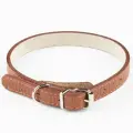 Ошейник Mr.Kranch для собак из натуральной кожи прямой, 33-40 см, коричневый