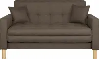 Диван-кровать Этро, прямой, 140*77*78, спальное 120*194, рогожка коричневая