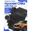 Коврики Хендай Крета 1 (2016-21) в салон Hyundai с бортиками, эва, eva