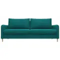 Прямой диван Остин, Велюр, темн Бирюзовый, Ящик для белья, 215х105х85см