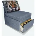 Кресло-кровать Миник 3в1: кресло, кровать, кушетка. 65х89х74 см, с ящиком, выкатной механизм трансформации, велюр Rich Grey Тигр