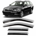 Хромированные дефлекторы боковых стекол Cobra Tuning на Skoda Octavia (A5) ll Combi 2004 - 2013 - Хром ветровики боковых окон для Шкода Октавия (A5), Универсал 2004 - 2013