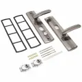 Ручка дверная Стандарт правая, комплект для китайских металлических дверей, матовый никель, сталь