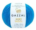 Пряжа Gazzal Baby wool, цвет 830 василек, набор 10 мотков, вес мотка 50 гр, длина нити 175 м / Газзал беби вул