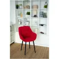 Стул EXPERTMEBEL Саваж мягкий с подлокотниками, малиновый на черных ножках