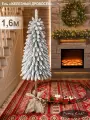 Елка искусственная заснеженная ПВХ на высокой ножке 160 см, Поезд Ёлок