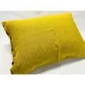 50х70 мягкая наволочка льняная Lime наволочка на пуговицах 100% лён жёлтая умягчённая