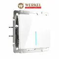 Проходной выключатель/переключатель одноклавишный с подсветкой Werkel W1112101 белый IP20
