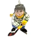 Ёлочная игрушка Мальчик с клюшкой - хоккеист (Фарфоровая мануфактура)