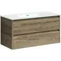 Тумба под раковину Sancos Libra 99 см LB100ECH c двумя ящиками оснащенными доводчиками, дуб чарльстон