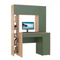 Стол компьютерный Mobi Комфорт 12.71 цвет гикори рокфорд натуральный/дымчатый зелёный