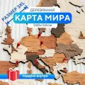 Карта мира из дерева настенная 280x150 см