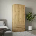 Шкаф Акро 900 Дуб Вотан , ЛДСП, распашные двери, , 90х50х179 см