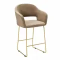Стул полубарный, барный стул со спинкой для кухни Oscar Линк темно-бежевый + ножки золото