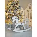 Лошадка-качалка Пони Little Wood Home, дерево, белая, для малышей 1-5 лет
